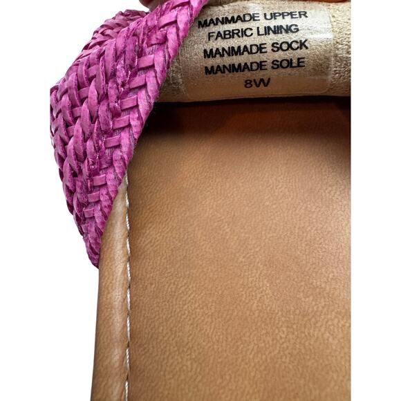 Crown Vintage Avera Pink Woven Slip On Sandals Vacation Chic Women's Size 8 W - Picture 9 of 9